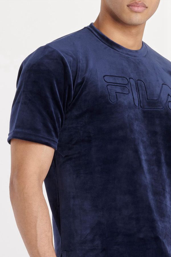 Fila Ewan 2 Velour Men's Tee - Navy,NZ 123-84907